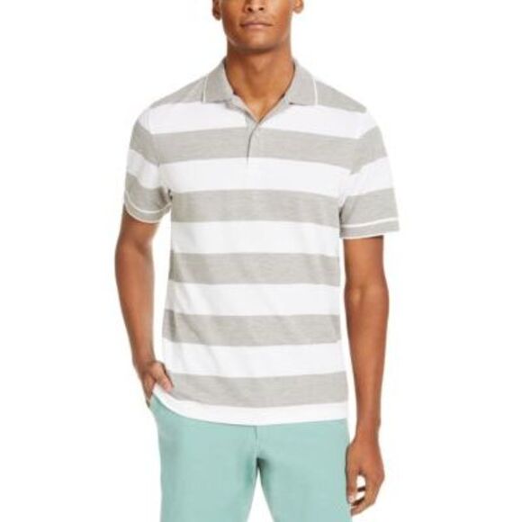 Club Room Other - Club Room Mens Performance Stretch Stri Soft GreyWhite S, Size: SMALL S/S